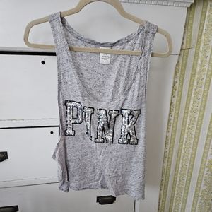 PINK Victoria's Secret Sequin Tank, size  Large